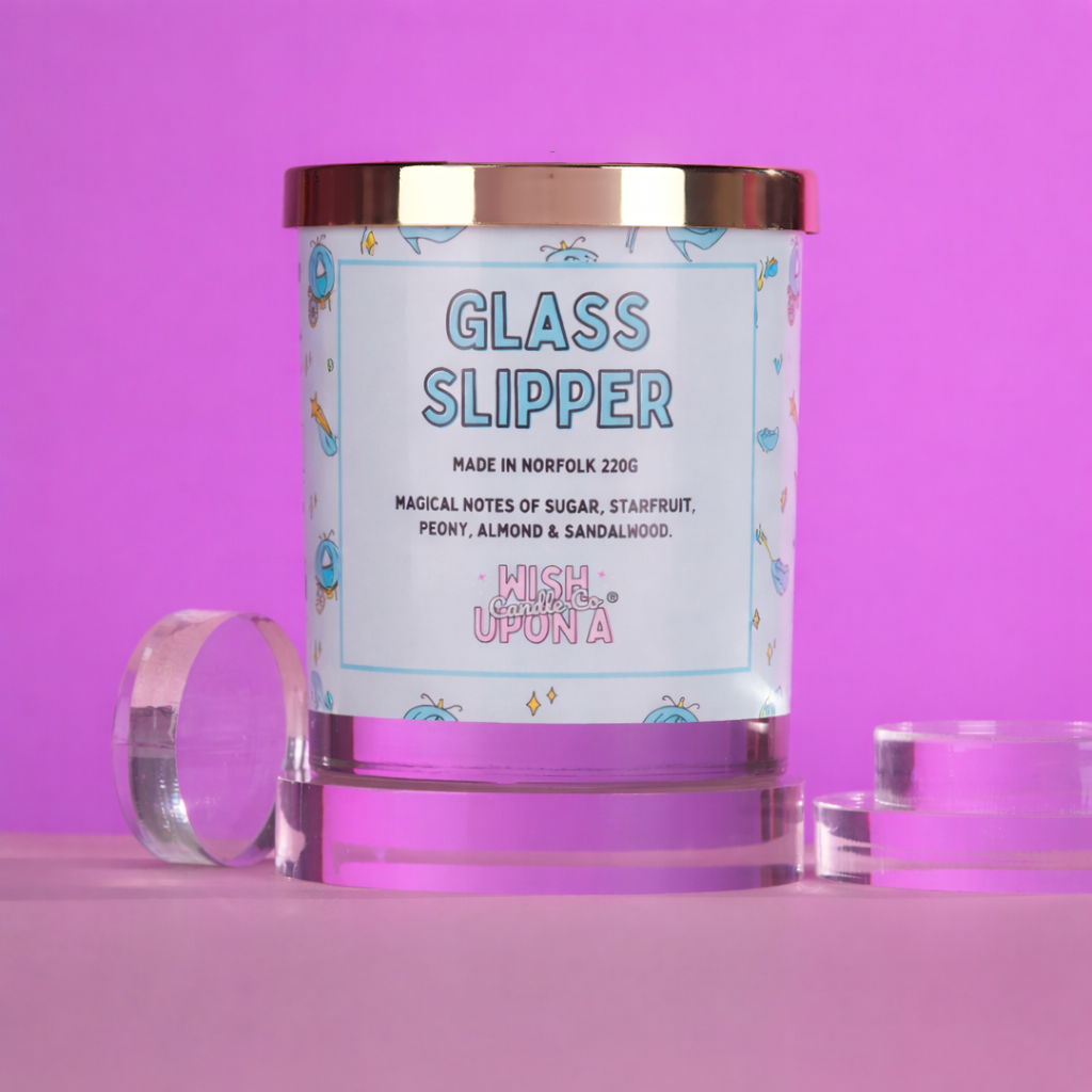 Glass Slipper luxury signature candle inspired by magical fairytale fragrances