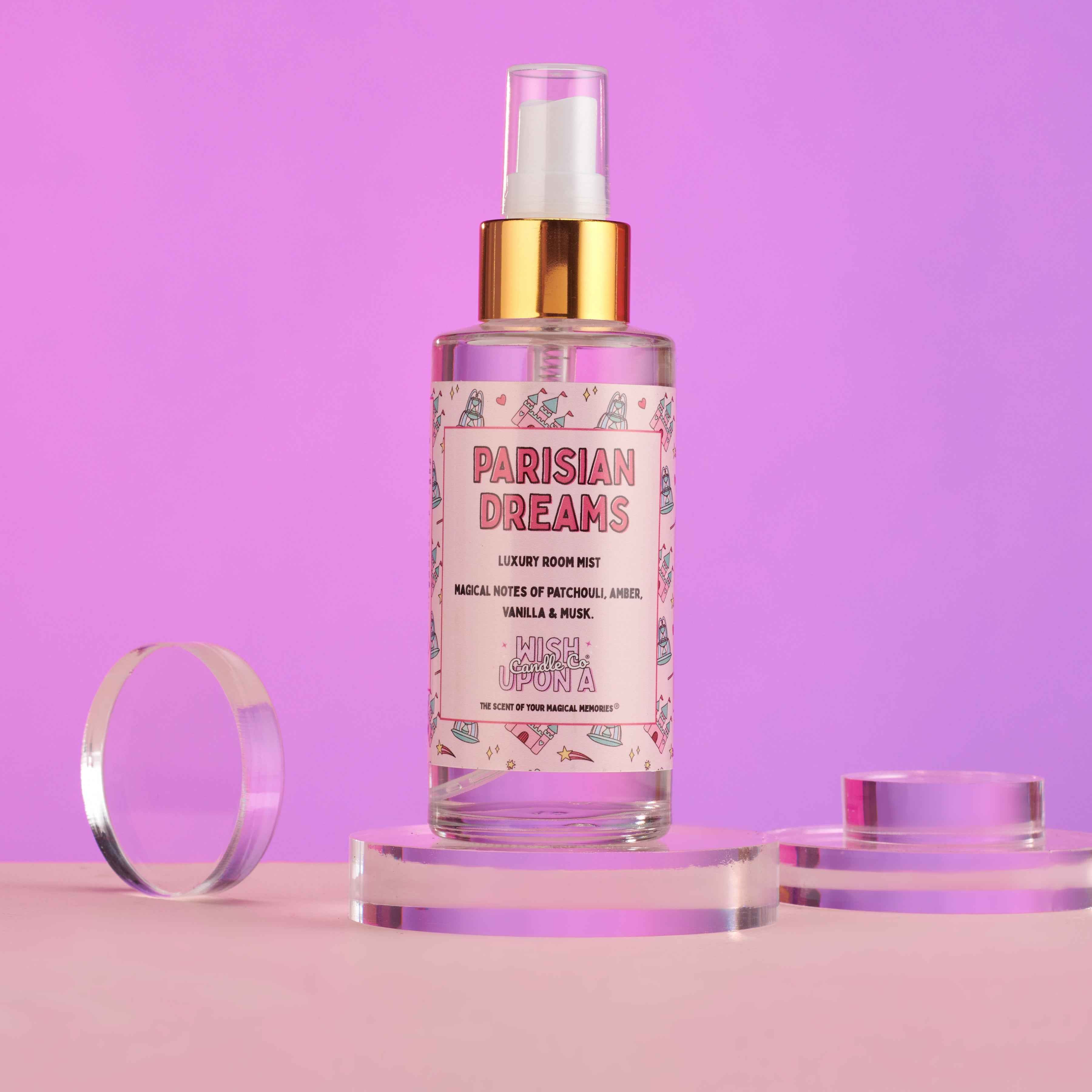 Parisian Dreams room mist inspired by sophisticated Parisian resort fragrances