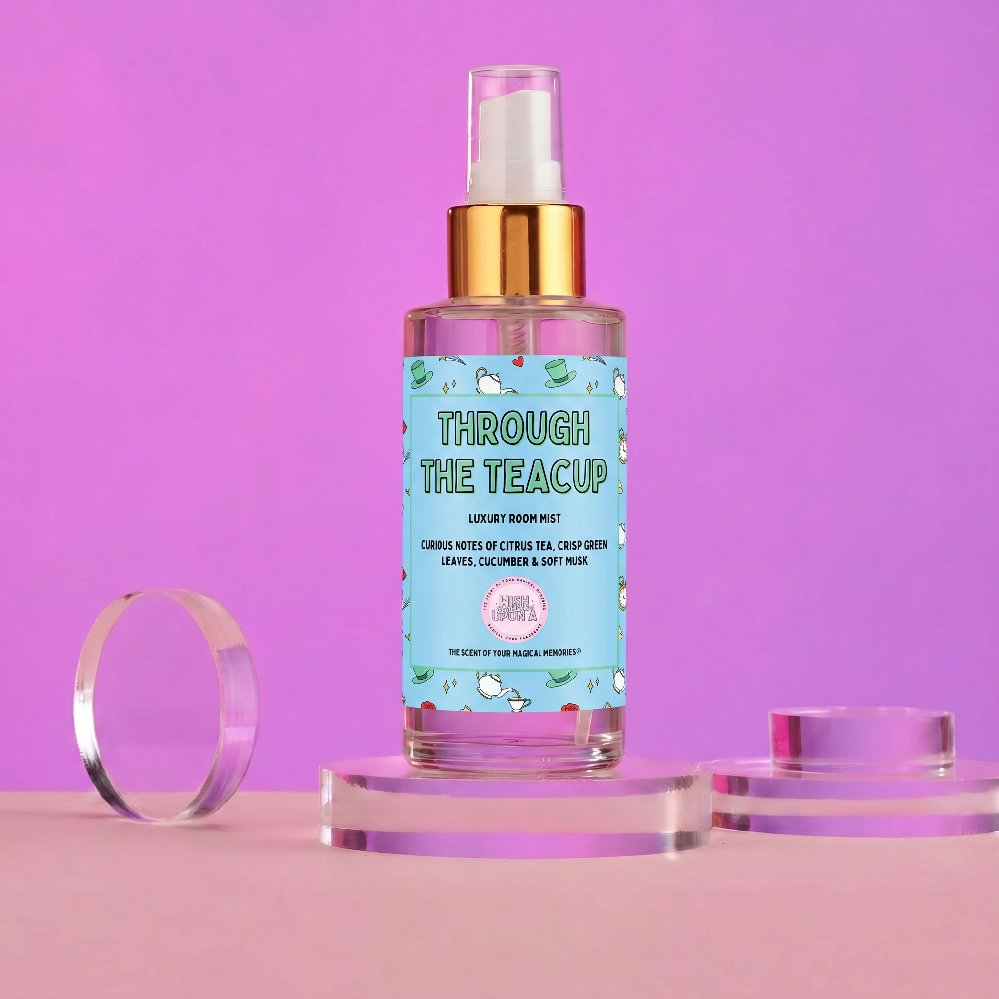 Through The Teacup room mist with citrus tea green leaves cucumber and soft musk fragrance