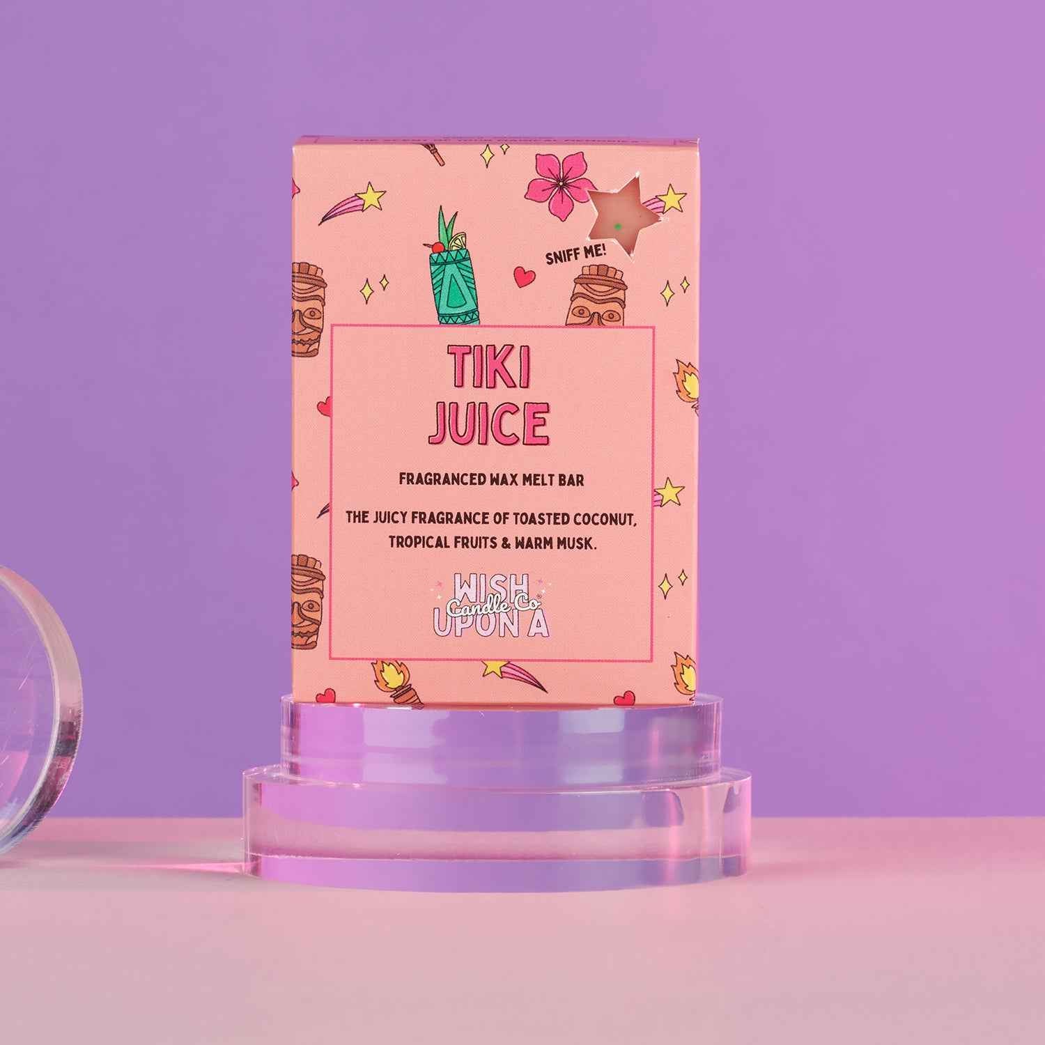 Tiki Juice wax melt with tropical citrus fruits exotic florals and island inspired fragrance