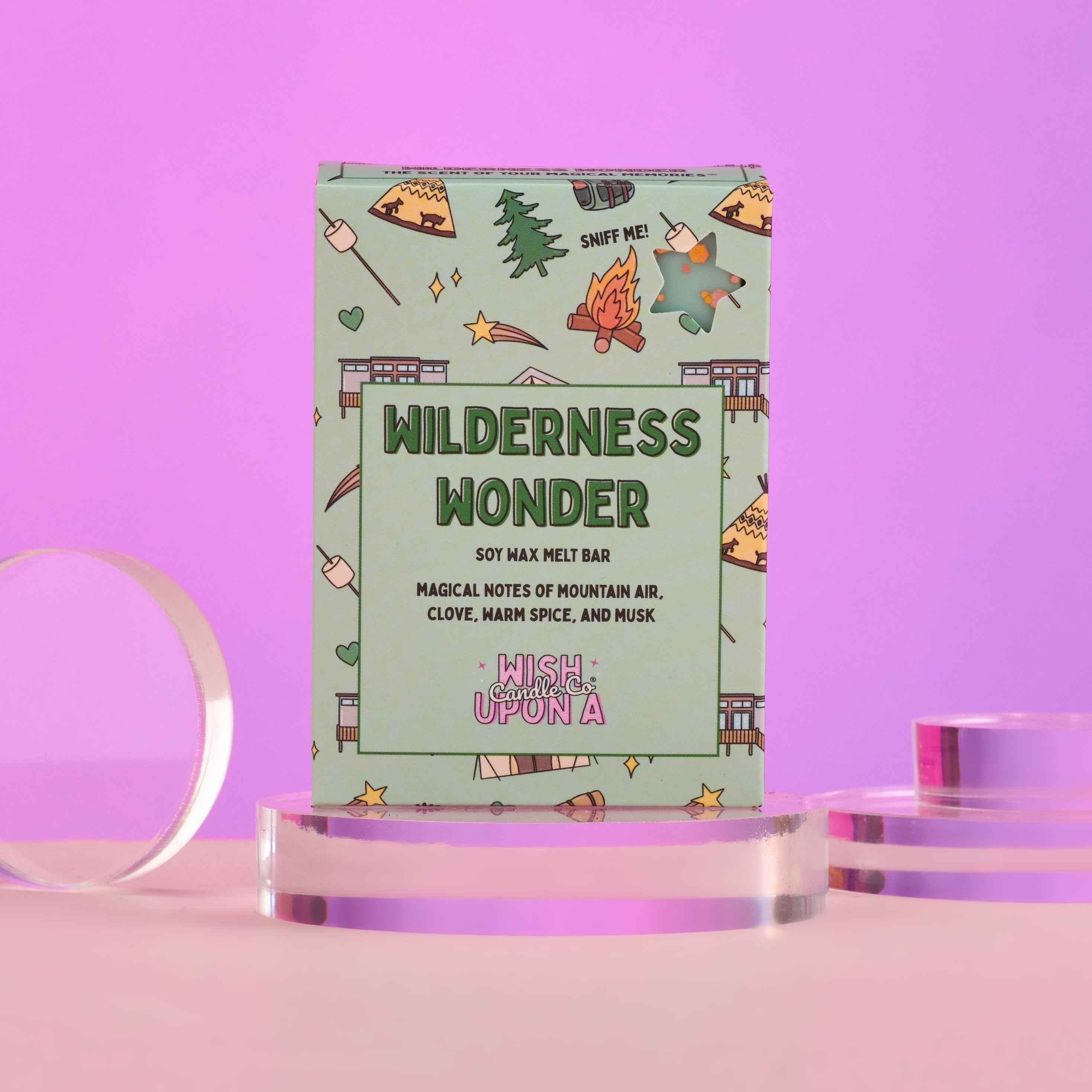 Wilderness Wonder luxury wax melt with cosy forest inspired home fragrance notes